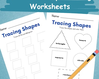 Shape Tracing Worksheets for Kids | Preschool Shapes Tracing Activity | Printable Shapes Worksheet | Kids Tracing Pages | Learning Shapes |