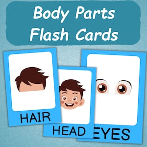 27 Body Parts Flashcards | Body Parts Cards For Kids | Preschool Montessori Flashcards | Teaching Materials for Home Schooling | Busy Book |