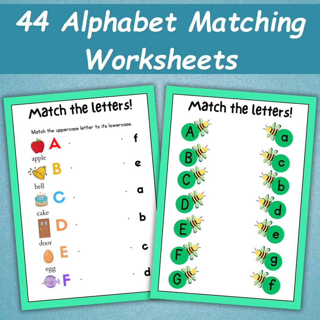 44 Alphabet Matching Worksheets | Letter Learning Activities ...