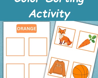 Farbzuordnungsaktivität für Kinder - Kindergarten-Lernfarben - Farbsortierspiel - Montessori-Material - Lernen zu Hause
