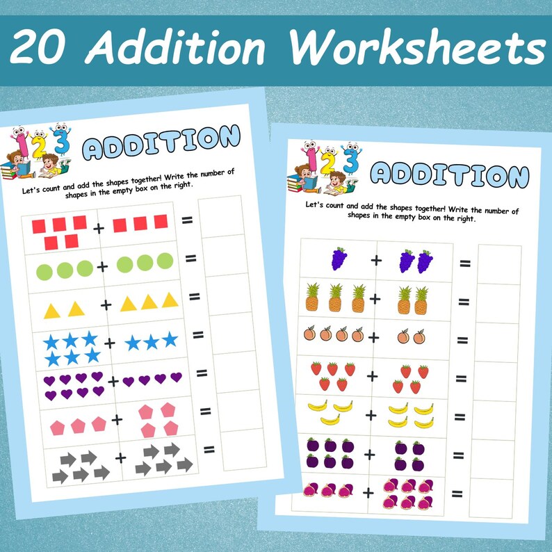 20 Addition Worksheets for Kids | Preschool Maths Resources | Maths ...