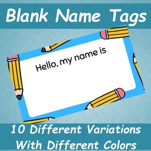 19 Name Tag Clipart For Kids | Blank Name Tags Printable | Colorful Name Tag Labels | Students Name Tags | Classroom Decor