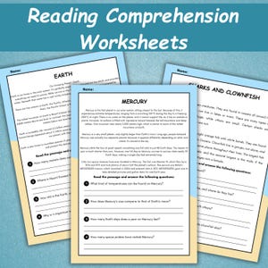 40 Reading Comprehension Worksheets | Reading Activity For Kids | Kindergarten Reading Passages | Stories with Questions | Learn to Read |