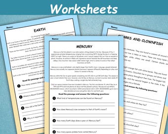 40 Reading Comprehension Worksheets | Reading Activity For Kids | Kindergarten Reading Passages | Stories with Questions | Learn to Read |