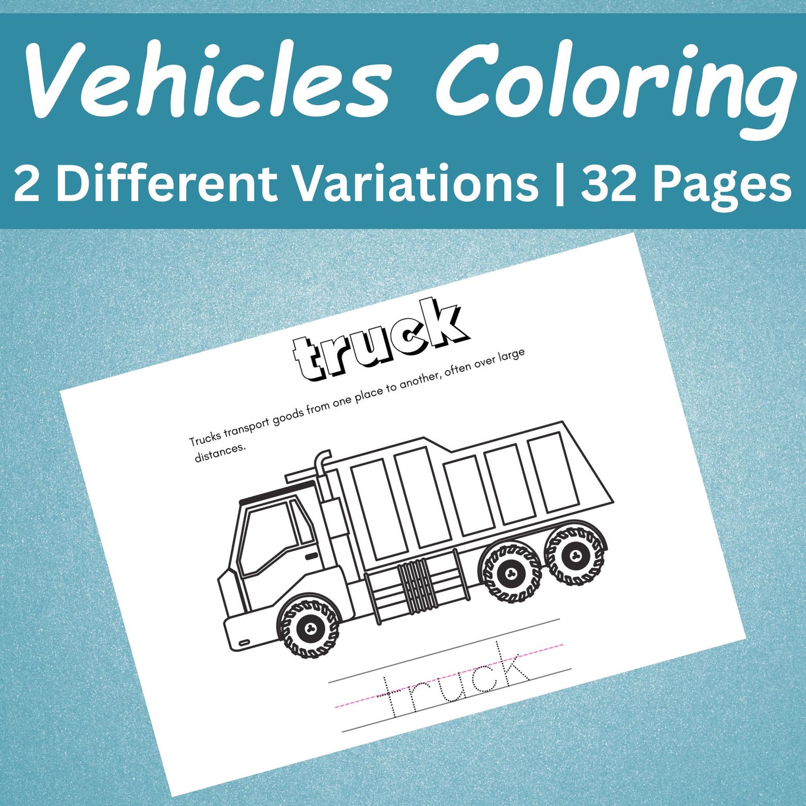 32 Transportation Coloring Pages | Kids Vehicles Coloring Book | Boys ...