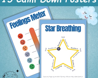 15 Calm Down Posters | Calm Down Corner for Kids | Calming Strategies & Techniques | Mental Health Classroom Posters | Education Posters |