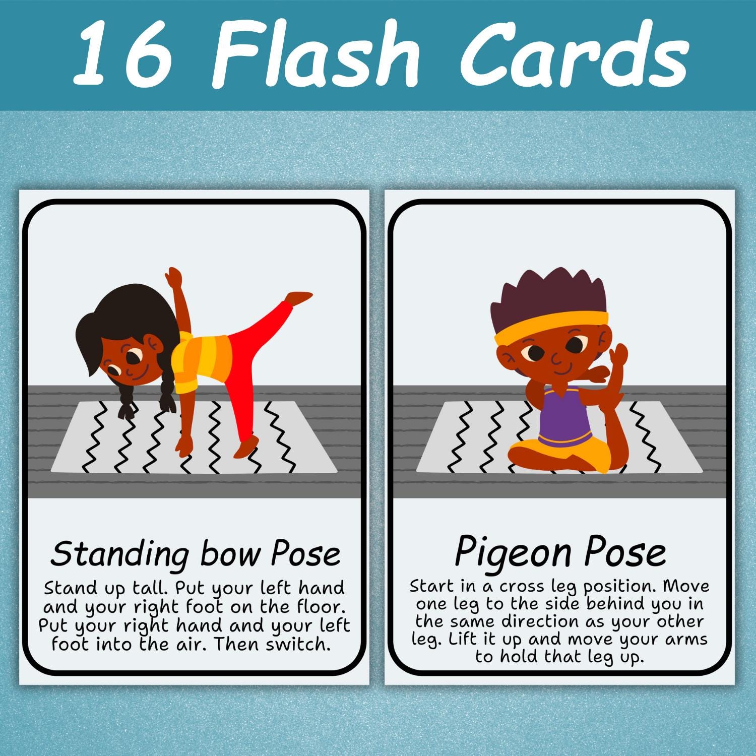 Yoga Flashcards for Kids | Yoga Poses Flash Cards | Toddler Movement ...