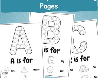 Dot Marker Alphabet Coloring Pages: ABC Learning (PDF)