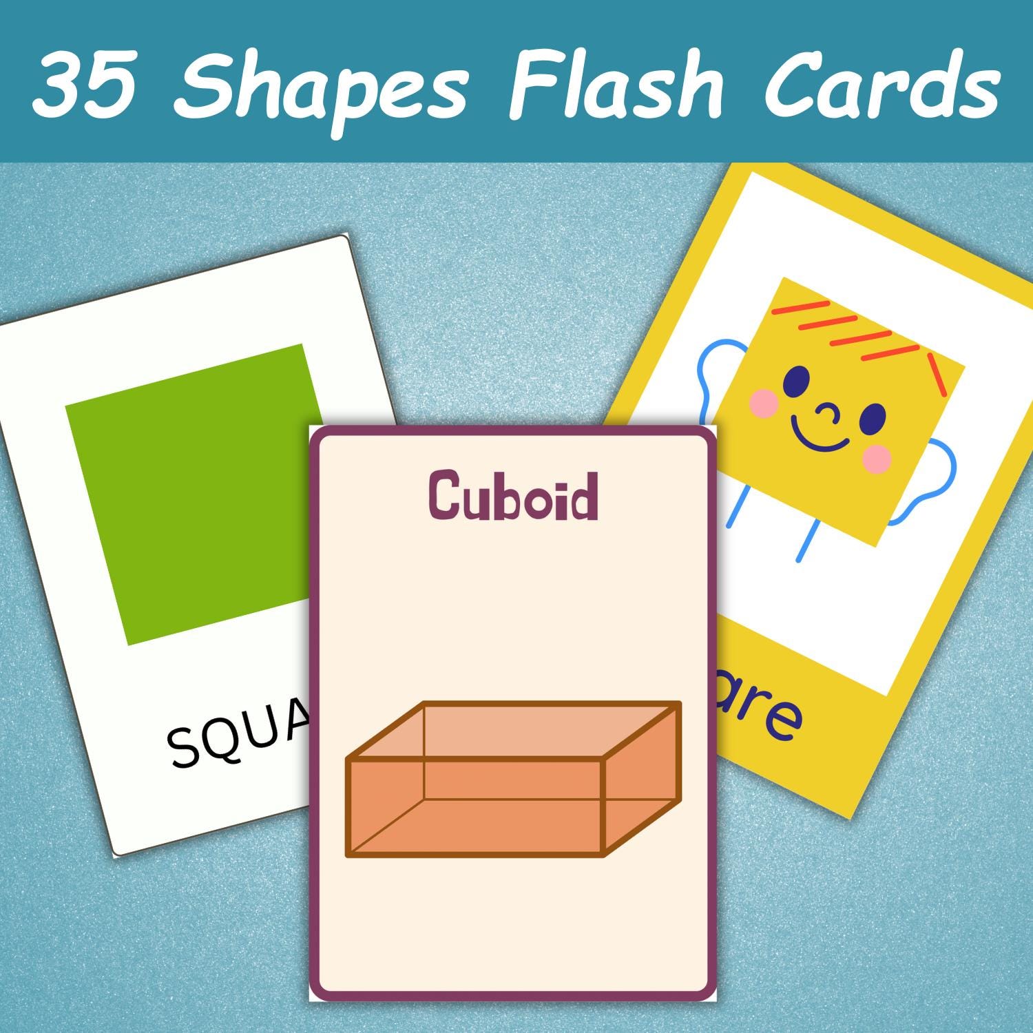 35 Shapes Flash Cards for Kids | Toddler Printable Flashcards ...