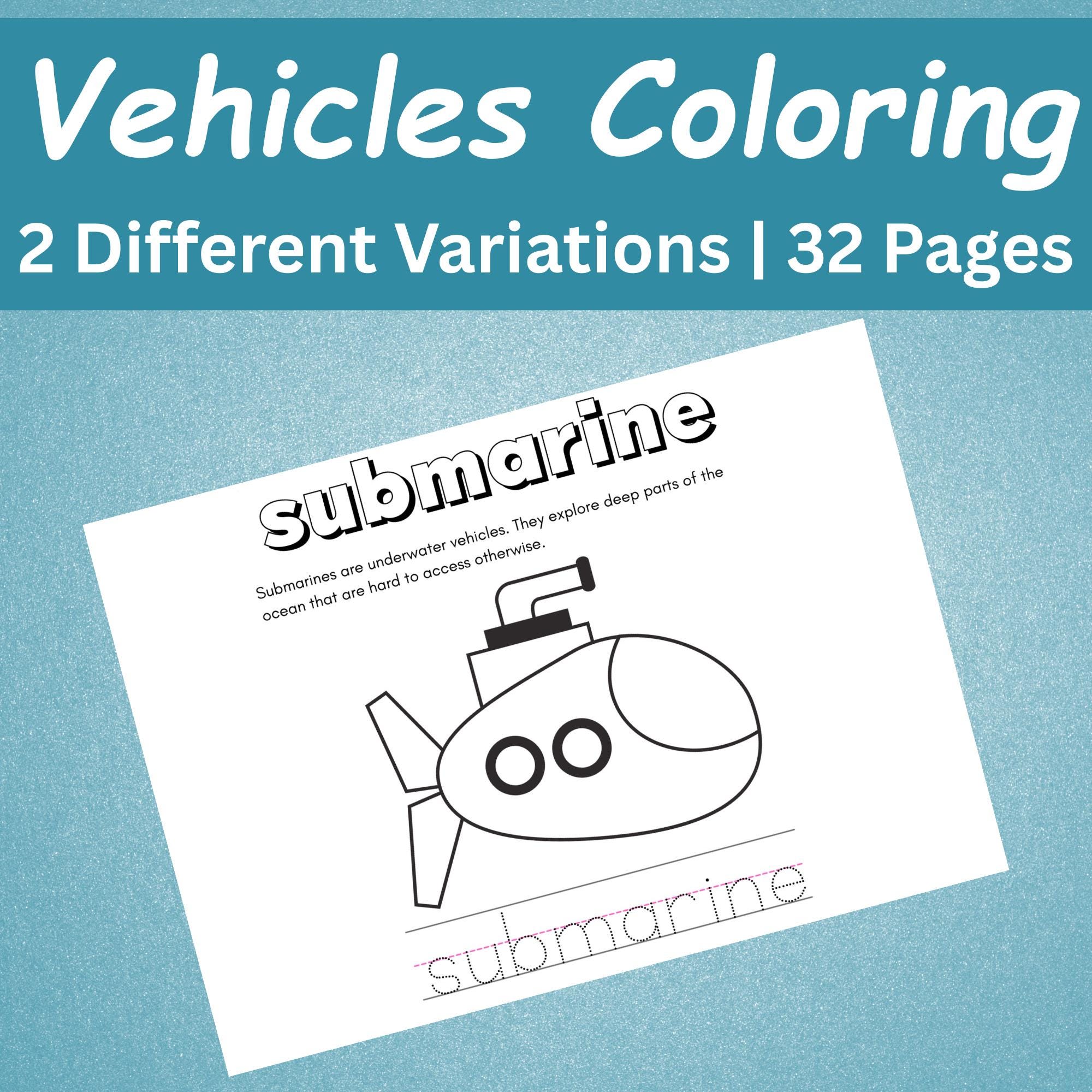 32 Transportation Coloring Pages | Kids Vehicles Coloring Book | Boys ...