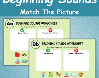 Beginning Sounds Letter Match Phonics Activity Cards Engaging Preschool Alphabet Worksheets for Early Learning Educational Gift for Kids