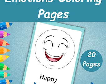 Emotions Coloring Pages For Kids | Printable Emotions Worksheets | Toddler Feelings Activity | Preschool Emotion Faces | Fun Coloring Sheets