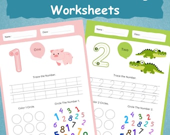 1-10 Number Tracing Worksheets | Traceable Numbers | Learning Numbers | Preschool Worksheets Printable | Kids Tracing Handwriting Practice |