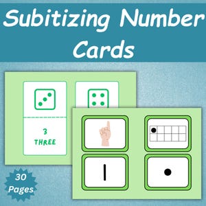 Subitizing Number Cards | 1-10 Number Flashcards | Toddler Counting Worksheets | Preschool Kindergarten Math | Homeschool Resources |