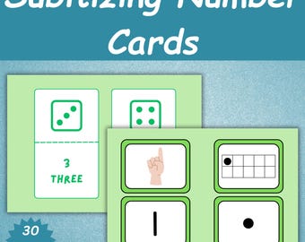 Subitizing Number Cards | 1-10 Number Flashcards | Toddler Counting Worksheets | Preschool Kindergarten Math | Homeschool Resources |