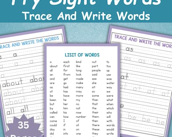 Sight Words Worksheets for Kids | First 100 Fry Sight Words Printable | Preschool Phonics Worksheets | Handwriting Practice | Homeschooling