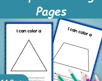Shapes Coloring Pages For Kids | Preschool Shapes Worksheet | Toddler Coloring Sheets | Kindergarten Homeschool Learning | Teacher Resources