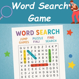 24 Word Search Game For Kids | Fun Word Search Book | Kindergarten Word Search Puzzles | Themed Word Search Bundle | Homeschool Resources |