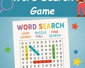 24 Word Search Game For Kids | Fun Word Search Book | Kindergarten Word Search Puzzles | Themed Word Search Bundle | Homeschool Resources |