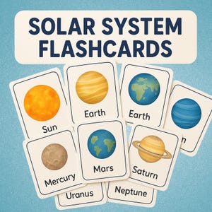 10 Solar System Flash Cards | Planets Learning For Kids | Preschool Space Flash Cards | Science Flashcards for Kindergarten & Home Schooling
