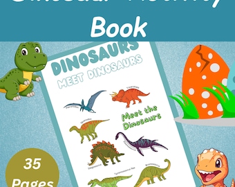 Dinosaur Activity Book | Dinosaur Coloring Pages | Toddler Busy Book | Dinosaur Games & Puzzles | Homeschool Resources | Educational Game |