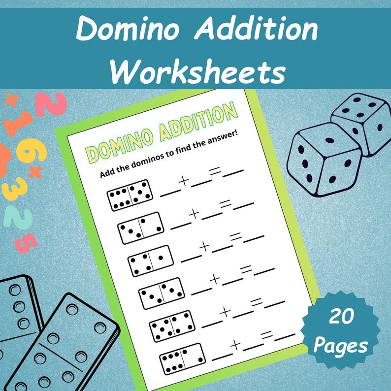 20 Domino Addition Worksheets | Printable Maths Worksheets | Preschool ...