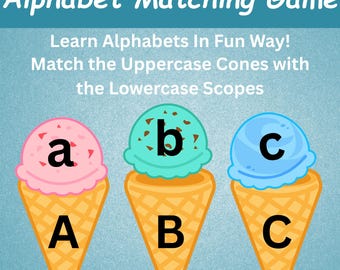 Alphabet Matching Game | Ice Cream Letters Activity for Kids | ABC Learning Activity | Preschool Letter Recognition | Homeschooling