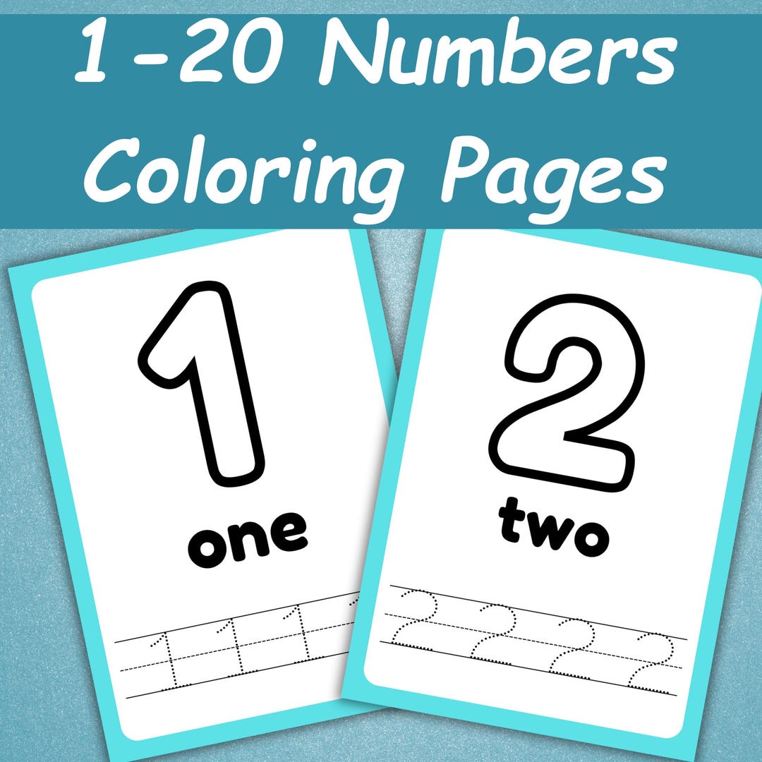 20 Printable Numbers Coloring Pages | Toddler Coloring Book | Preschool ...