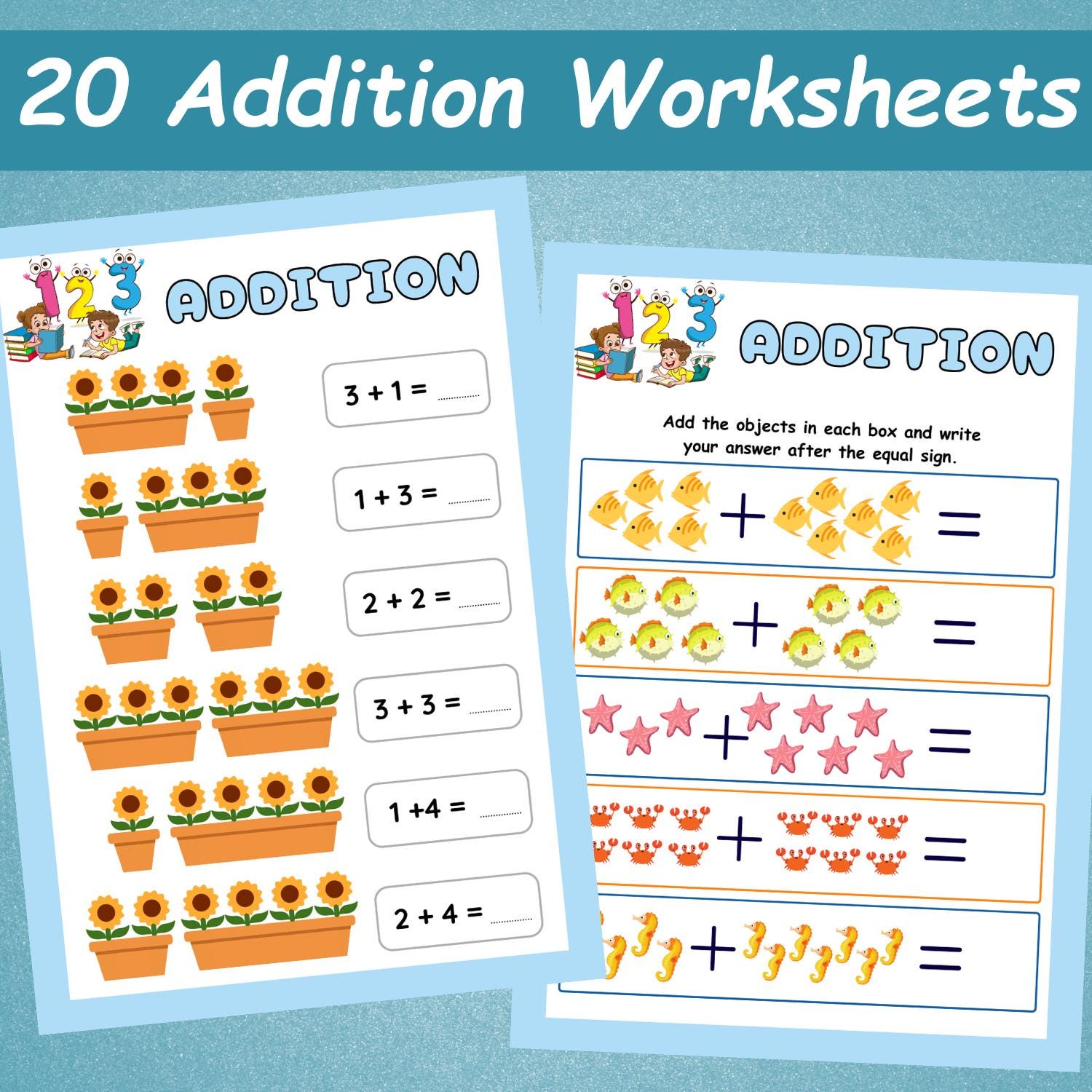 20 Addition Worksheets for Kids | Preschool Maths Resources | Maths ...