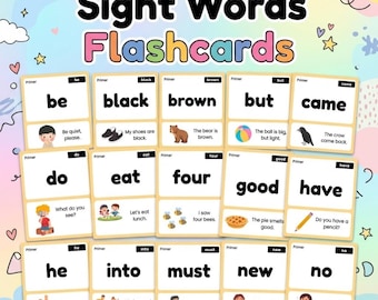 54 Sight Word Flashcards With Sentences | Learn Sight Words | Kindergarten 1st Grade Sight Words | High Frequency Word Flashcards