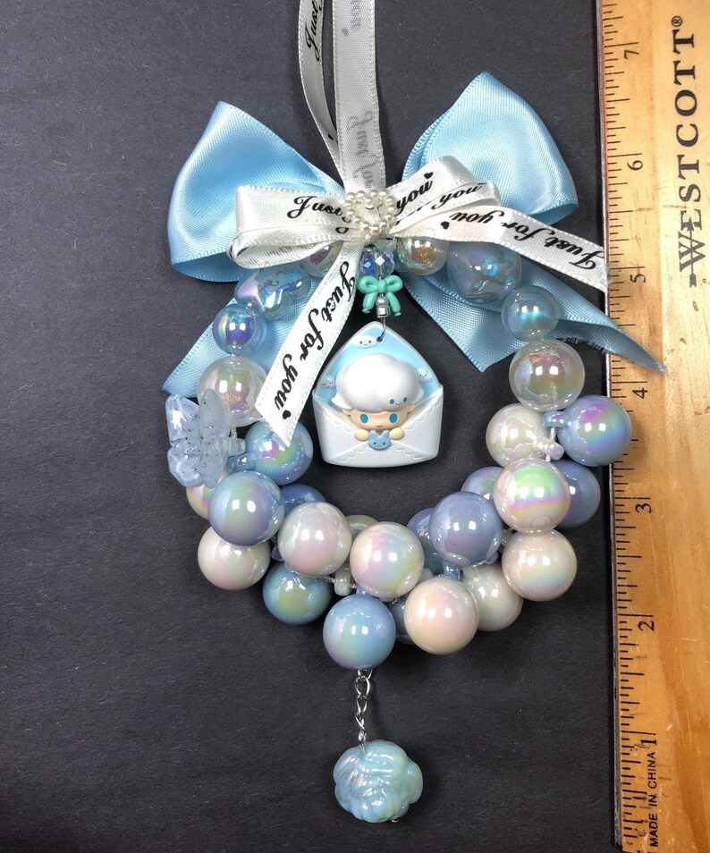 Authentic POP MART DIMOO Rear Mirror View Charm Car Hanging Ribbon Bows ...