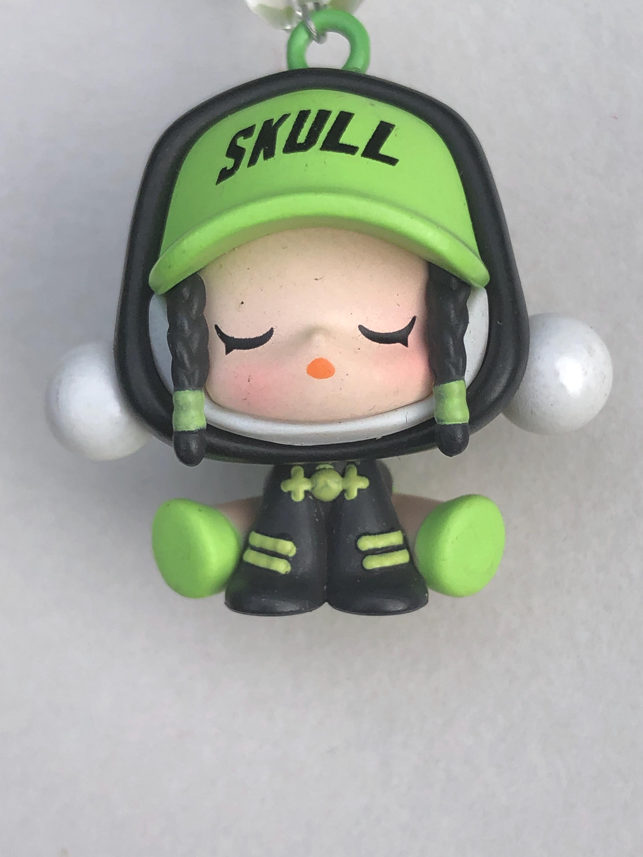新着 Cute PANDA SKULL Mart Pop Authentic Hand-draw Keychain Beads ぬいぐるみ