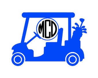 Monogrammed  Golf Cart Vinyl Decal Sticker