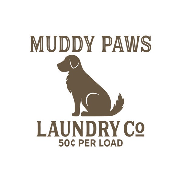 Muddy Paws Laundry Co Vinyl Decal Sticker