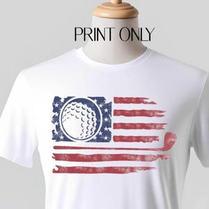American Flag Golf Sublimation Print Ready to Press on your shirt, towel or so many other things.