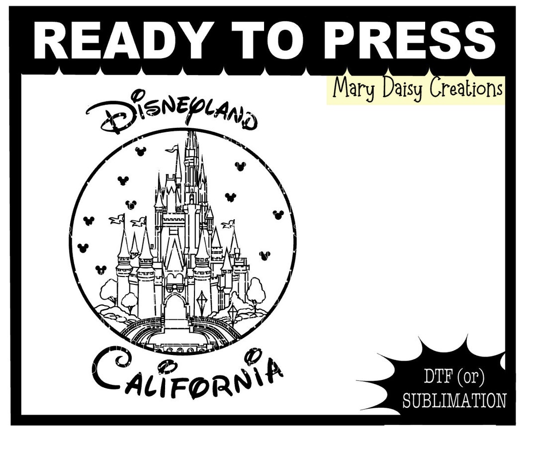 Disneyland California Transfer Sublimation Transfer Ready to Etsy