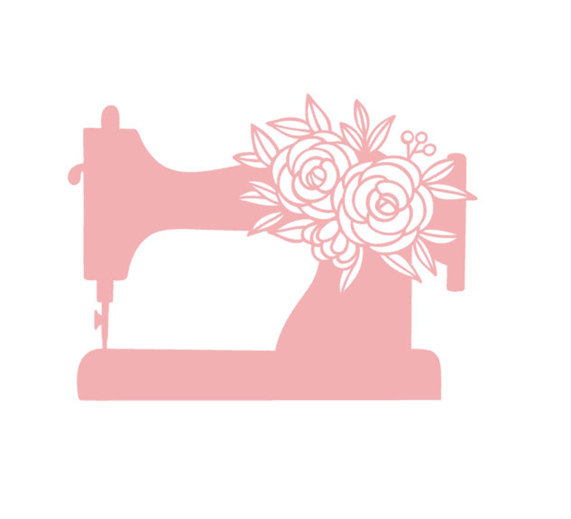 Floral Sewing Machine Home Décor Vinyl Decal Etsy