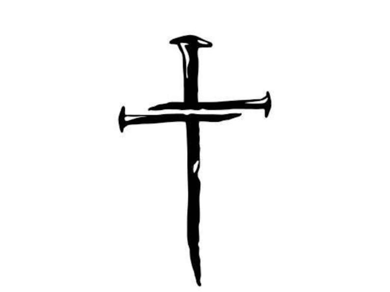 Tattered Nail Cross Vinyl Decal Sticker Etsy