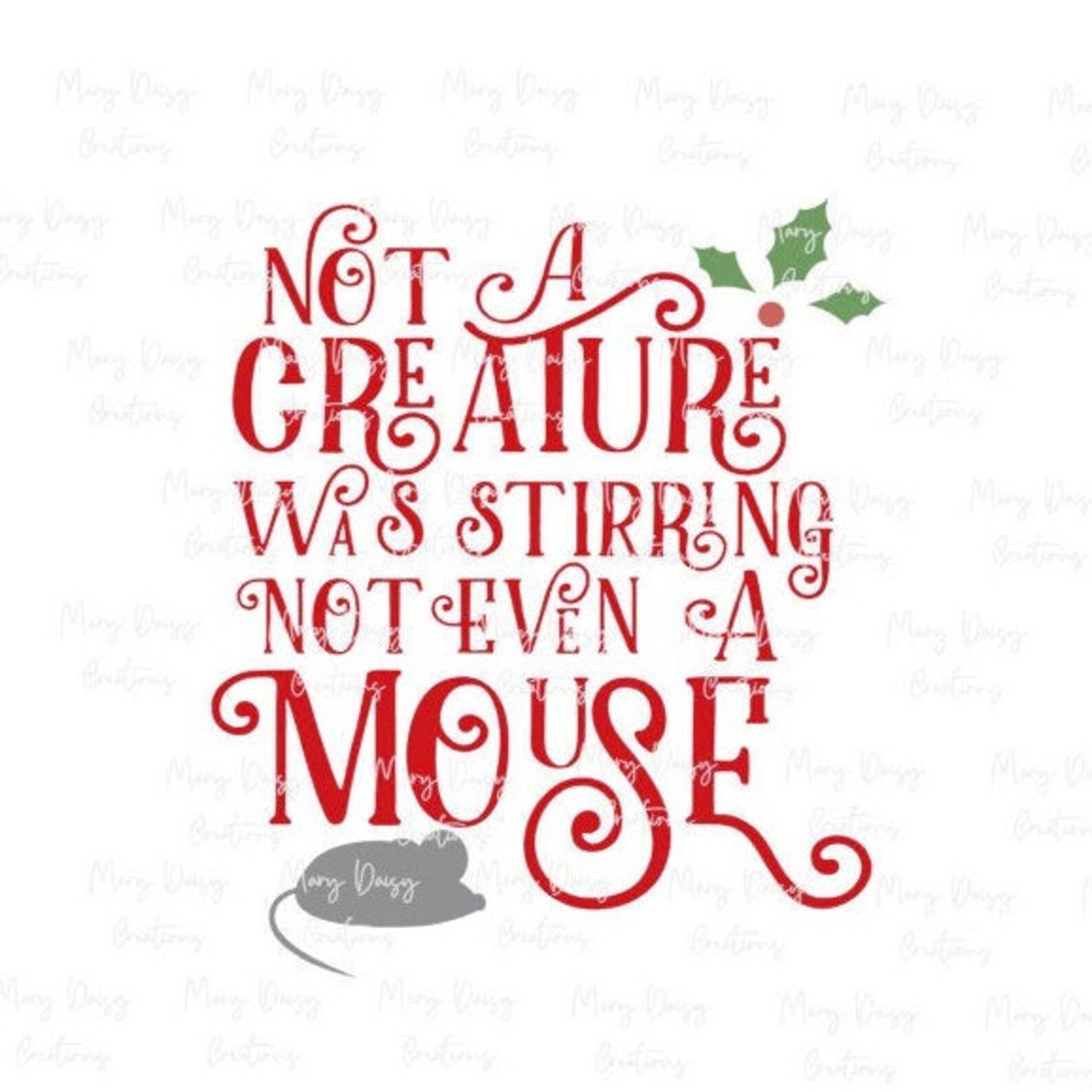 Not a Creature was Stirring Not even a Mouse Christmas Vinyl | Etsy