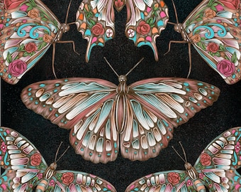 Botanical Butterflies 8x10 Art Print