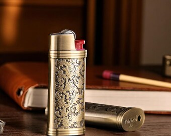 Estuche de encendedor de metal grabado: regalo personalizado para él