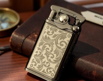 Briquet à pétrole vintage en laiton : allume-feu coupe-vent, cadeau gravé