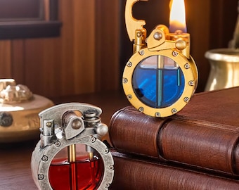 Steampunk Feuerzeug: Nachfüllbare Metallflamme, winddichtes Retro-Geschenk