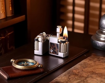 Retro Kerosene Lighter: Refillable Pocket Metal Flame, Vintage Grinding Wheel