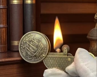 Vintage Coin Lighter – Retro Metal Windproof Kerosene Lighter