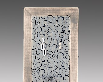 Hanging Jewelry Box | Shabby Chic Jewelry Cabinet | Wall Mounted Jewelry Organizer | Wood Frame Earring Holder | Necklace Holder