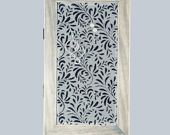 Shabby Chic Jewelry Cabinet | Wall Mounted Jewelry Organizer | Wood Frame Earring Holder | Necklace Holder | Hand Painted Twigs Design