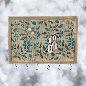 Stud Earring Holder | Wood Frame Necklace Holder |  | Mesh Earring Organizer | Hanging Jewelry Storage | Earrings Storage | Earring Rack