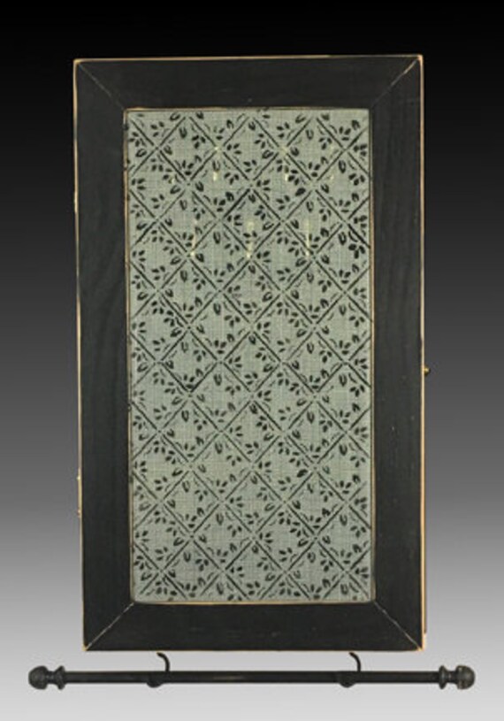 Shabby Chic Jewelry Box Wall Mounted Organizer Wood Frame Earring Holder Hanging Necklace Diamond Design