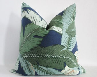 Housse d’oreiller Tropical Swinging Palms Baltique Bleu Tommy Bahama Banana Leaf Intérieur Extérieur